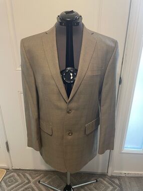 Izod 40R Men's Tan Two-Button Blazer